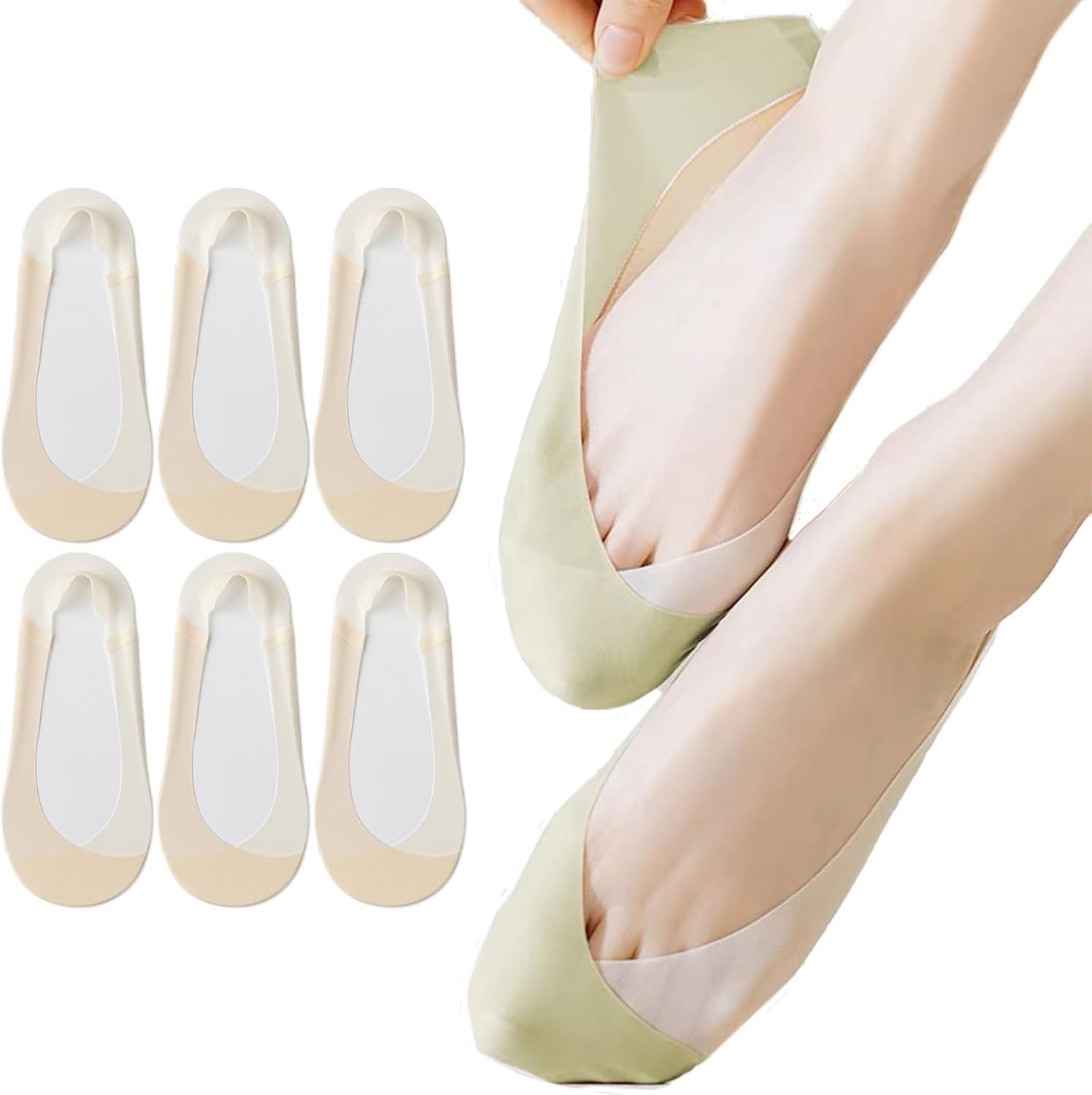 Invisibility Sock Loafer - Caudblor 6 Pack Thin No Show