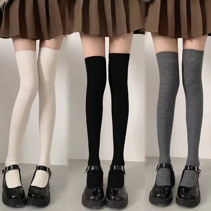 Knee High Sock Women - Autumn Winter Women's Stockings Girls Black