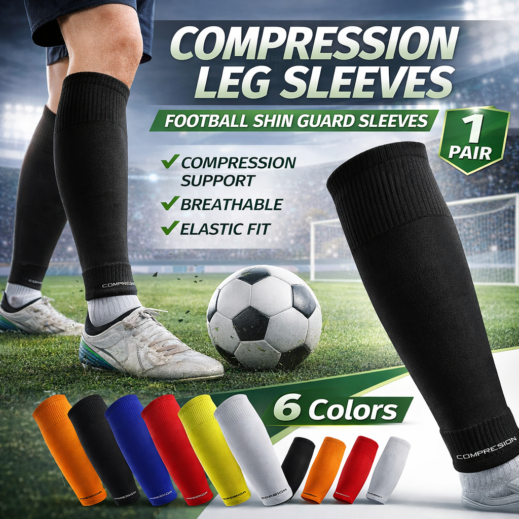 Compression Sleeve Calf - 1 Pair Soccer Leg Sleeves Compression