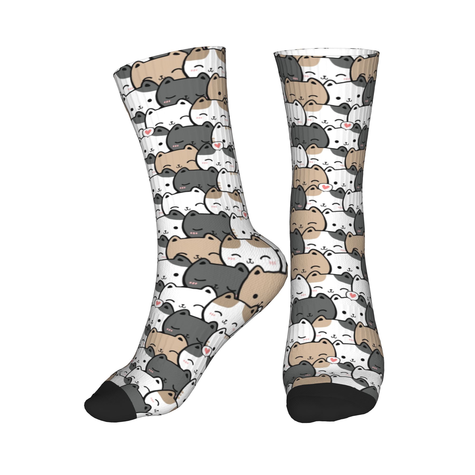 Dress Sock Men - Funny Mens Cute Kitten Cat Doodle