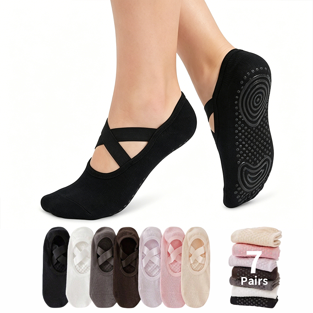 No Show Sock Women - Ladies' non slip Pilates grip towel