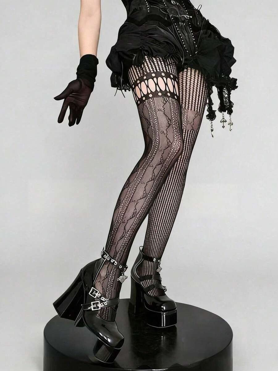 1pc Asymmetric Hollow Fishnet  - Fishnet Stocking Women recensione e prezzo