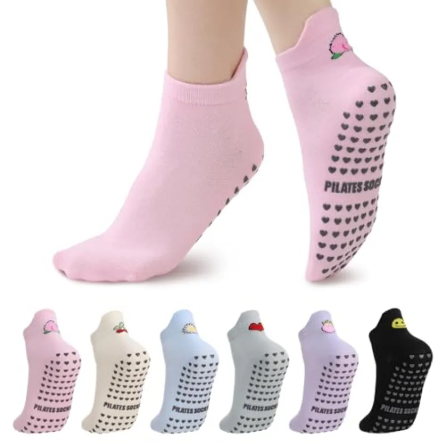 6 Pairs Pilates Socks with Gri - Grip Sock Yoga recensione e prezzo