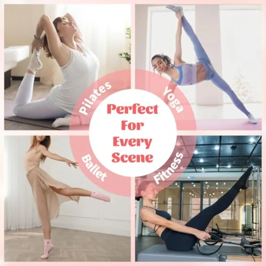 6 Pairs Pilates Socks with Gri - Grip Sock Yoga recensione e prezzo