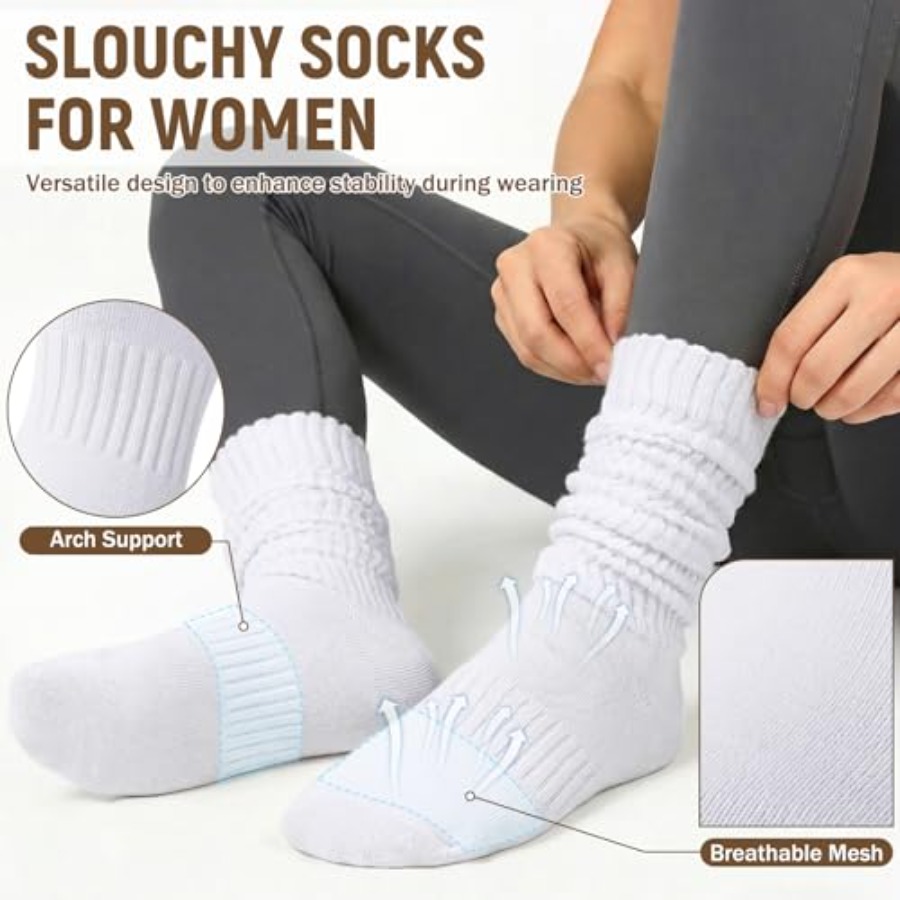 Chalier 5 Pairs Slouchy Socks  - Boot Sock Slouchy recensione e prezzo