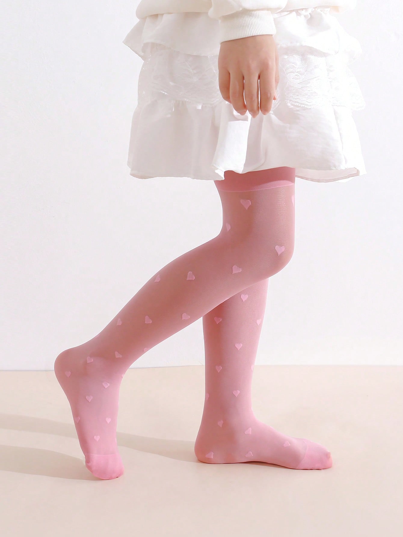 3Pcs Girls Heart Print Tights  - Tights Pantyhose Sheer recensione e prezzo