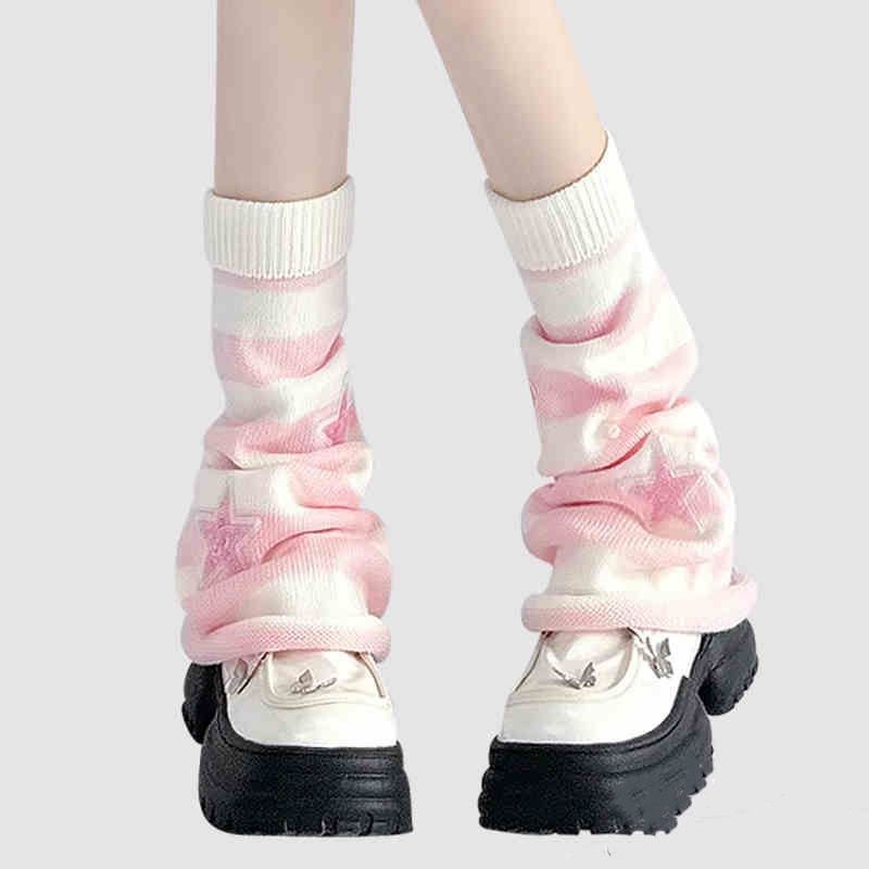 Y2K Striped Leg Warmers Star R - Boot Sock Slouchy recensione e prezzo