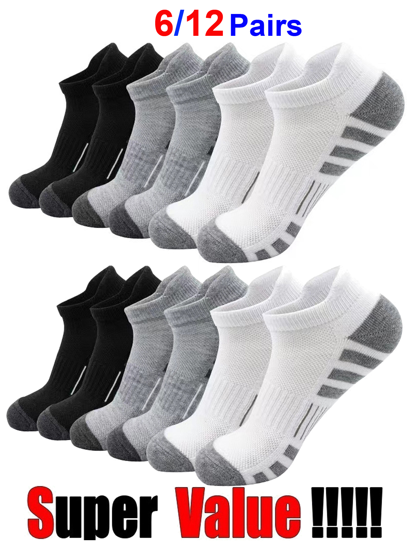 6/24 Pairs Cushioned Breathabl - Athletic Sock Cushion recensione e prezzo
