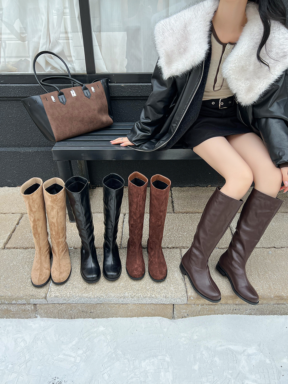 Fashion Women Knee Boots Flock - Knee High Sock Women recensione e prezzo