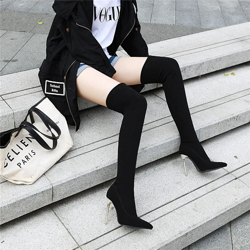 Plus Size Stretch Leopard Over - Knee High Sock Women recensione e prezzo