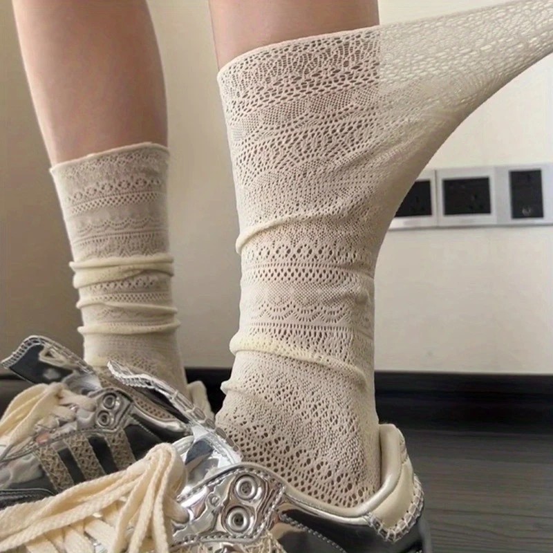 1/4 Pairs Women Lace Trimmed K - Knee High Sock Women recensione e prezzo