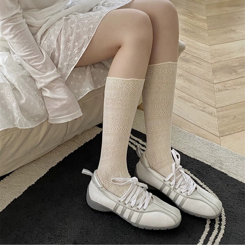 1/4 Pairs Women Lace Trimmed K - Knee High Sock Women recensione e prezzo