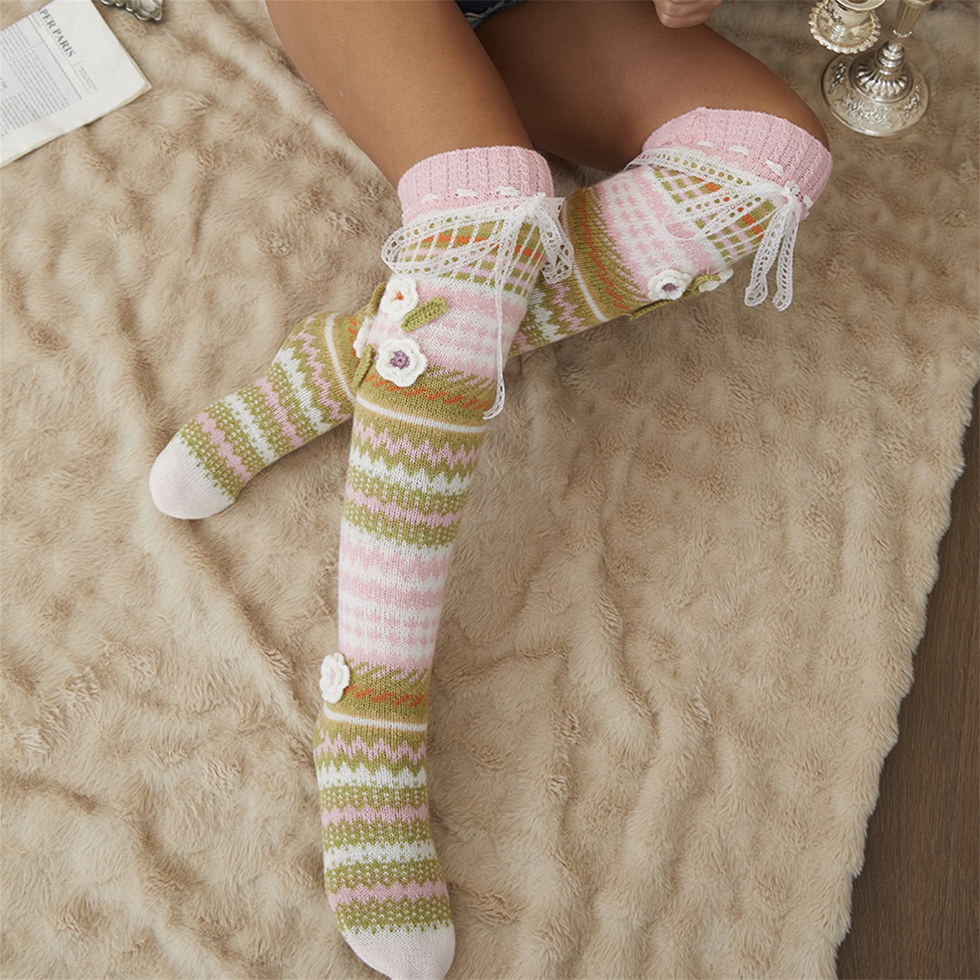 Elegant Crochet Lace Thigh Hig - Silk Sock Bamboo recensione e prezzo