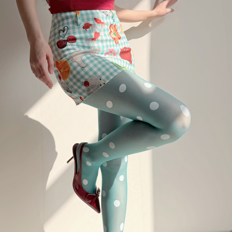 Retro Polka Dot Sheer Tights f - Tights Pantyhose Sheer recensione e prezzo
