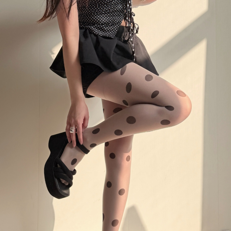 Retro Polka Dot Sheer Tights f - Tights Pantyhose Sheer recensione e prezzo