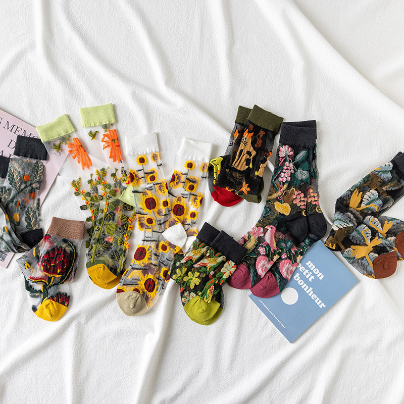 1/4 Pairs Retro Flower Women G - Silk Sock Bamboo recensione e prezzo