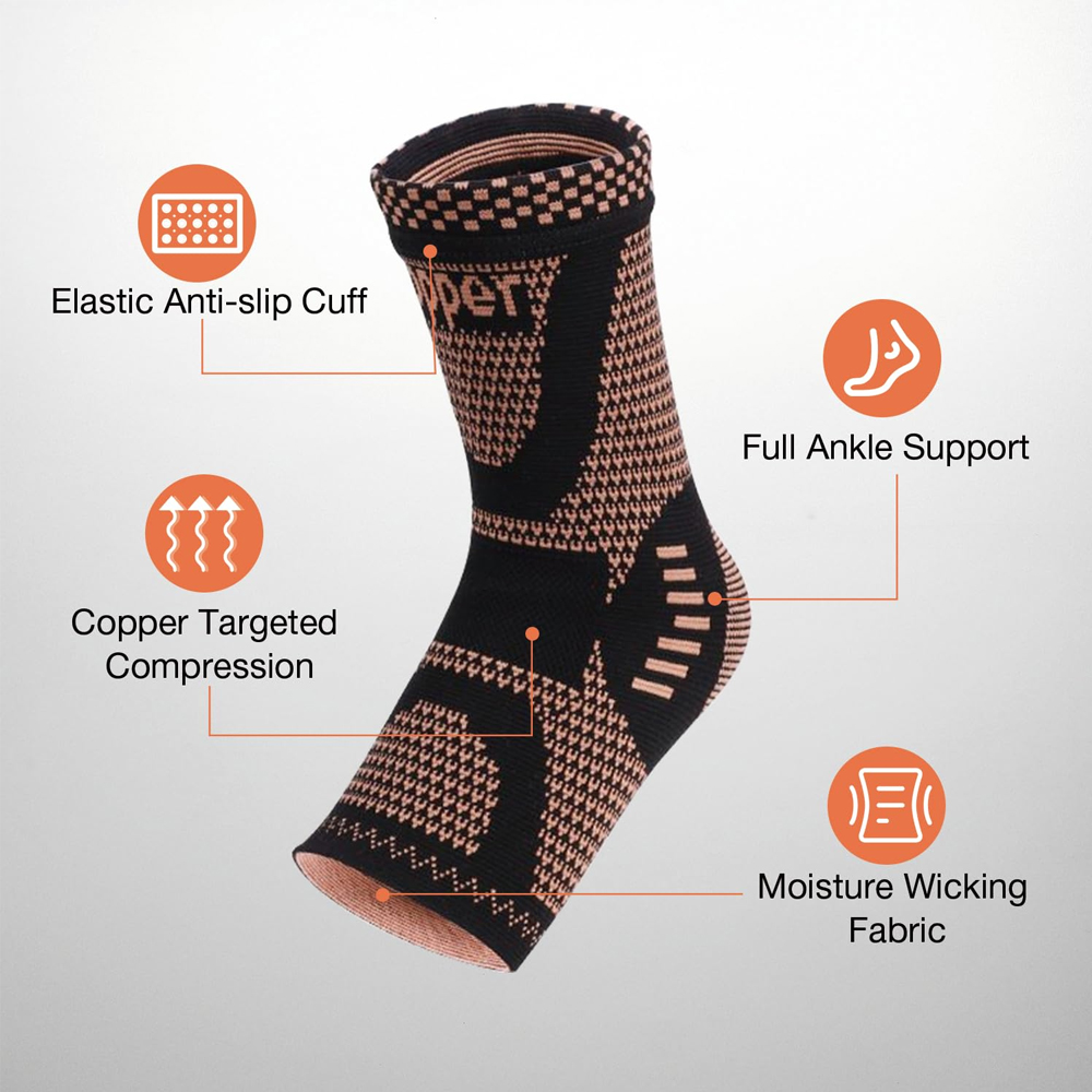 2PCS Copper Ankle Brace Suppor - Ankle Brace Sock recensione e prezzo