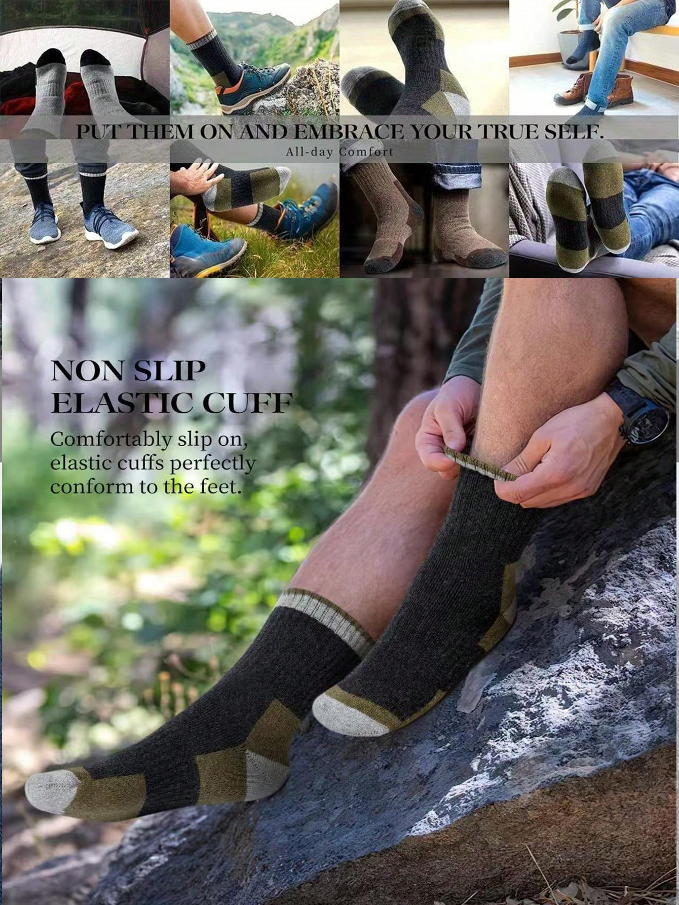 Men’s Thick Crew Socks 5-Pack, - Cotton Crew Sock Pack recensione e prezzo