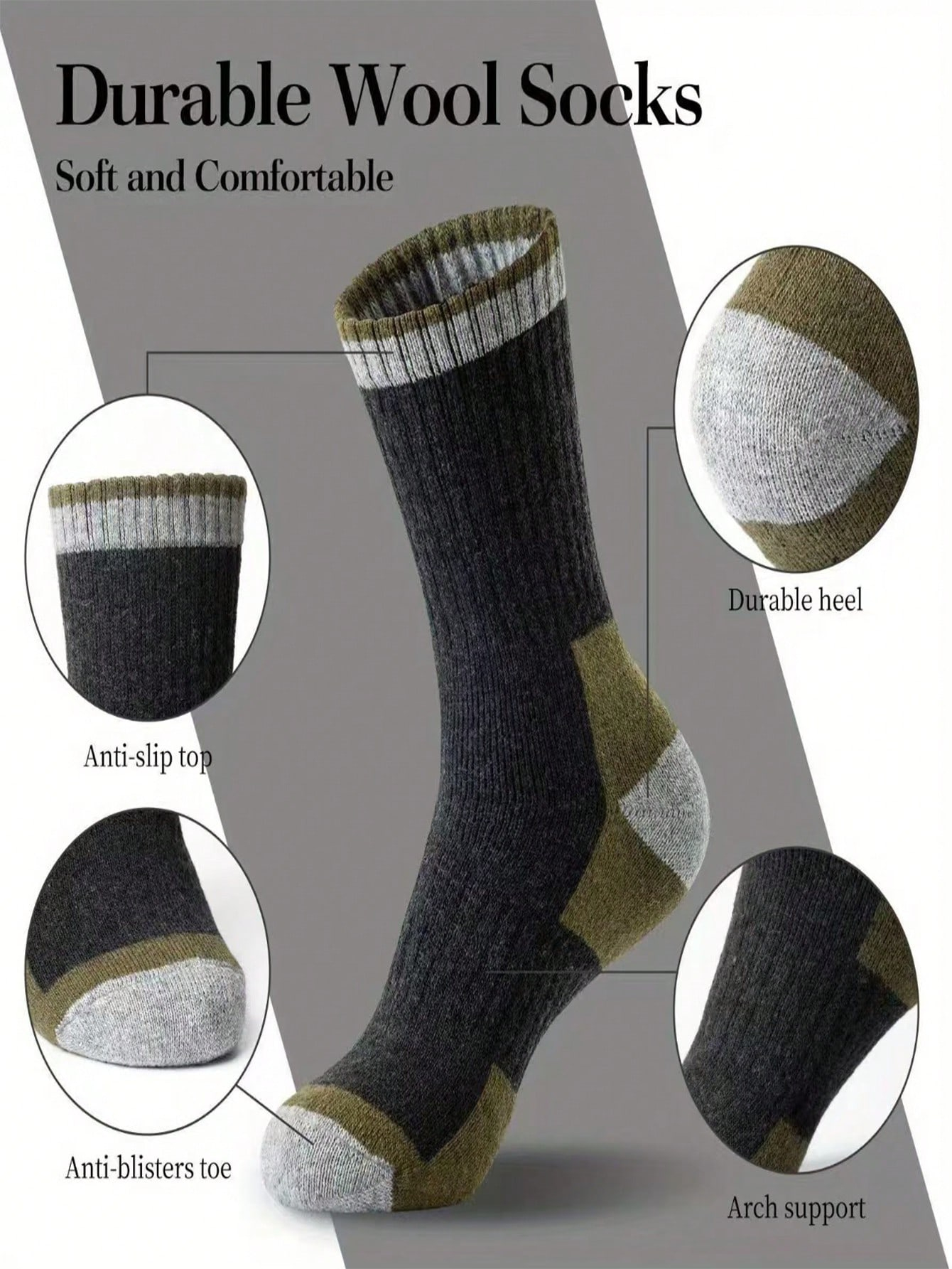 Men’s Thick Crew Socks 5-Pack, - Cotton Crew Sock Pack recensione e prezzo