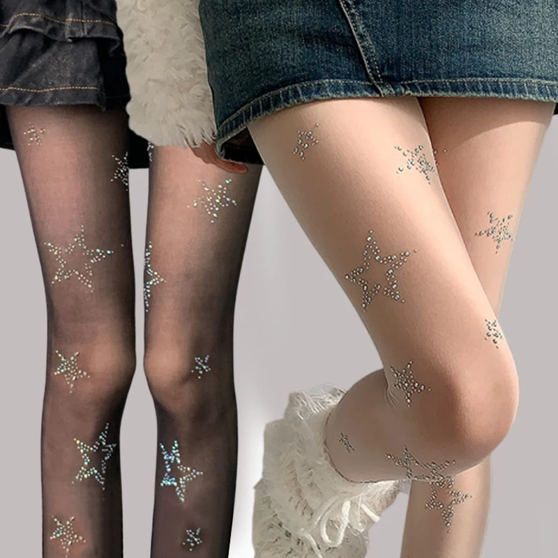 Y2k Star Diamond Rhinestone Fi - Fishnet Stocking Women recensione e prezzo