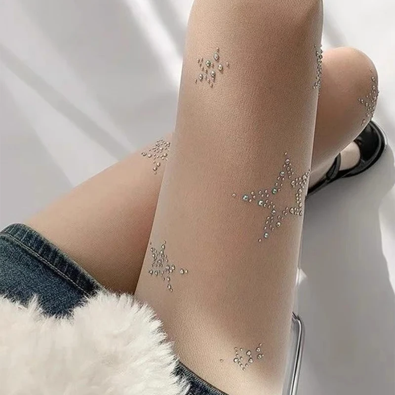 Y2k Star Diamond Rhinestone Fi - Fishnet Stocking Women recensione e prezzo