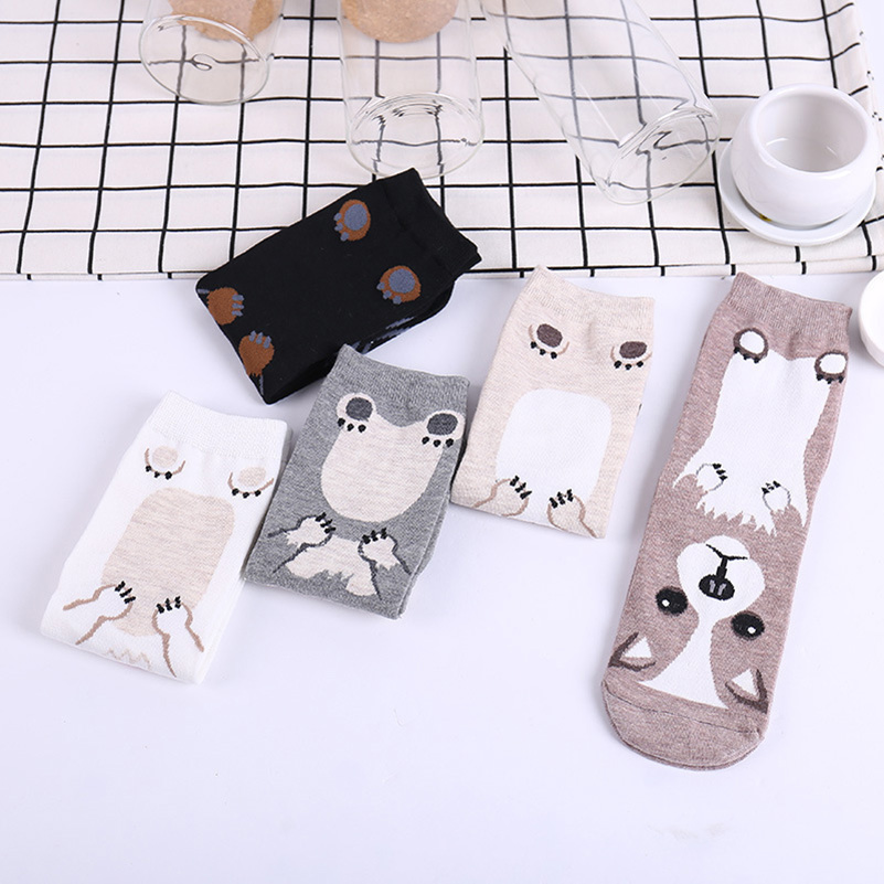 5 Pairs/pack Funny Cartoon Dog - Cotton Crew Sock Pack recensione e prezzo