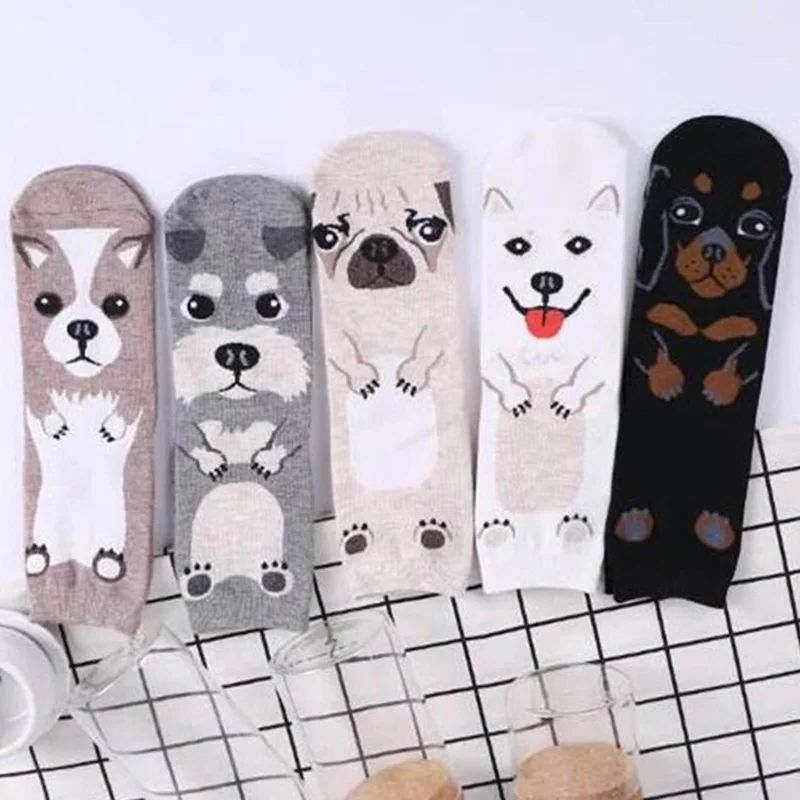 5 Pairs/pack Funny Cartoon Dog - Cotton Crew Sock Pack recensione e prezzo