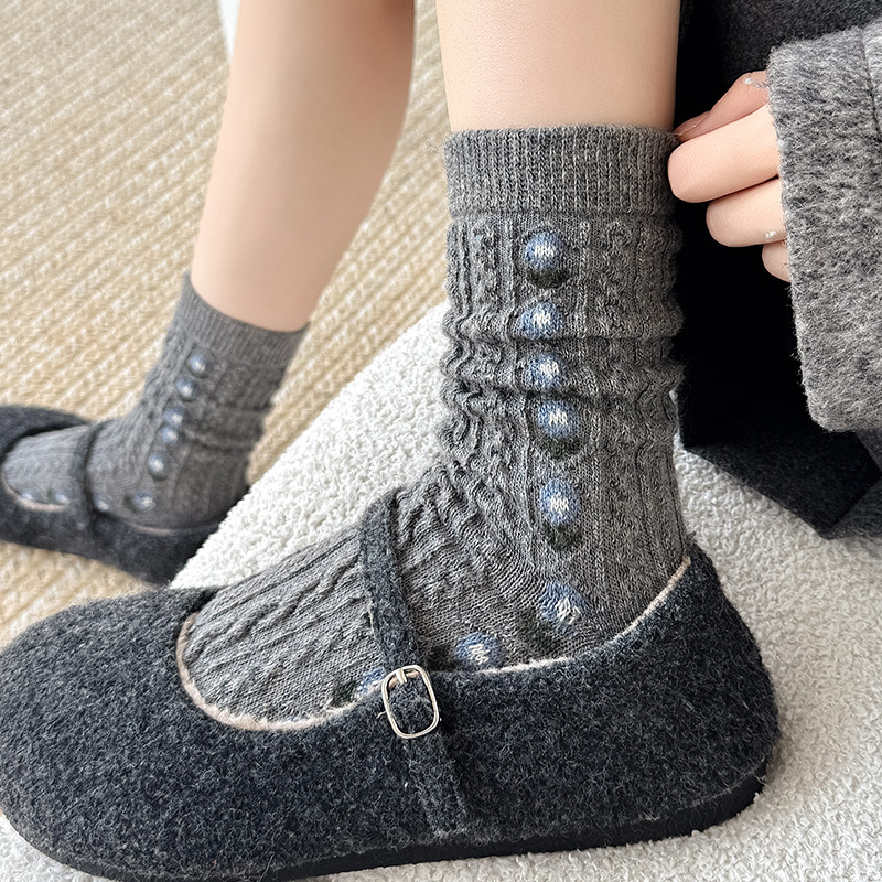 Korean Sweet Floral Wool Mid-C - Boot Sock Slouchy recensione e prezzo
