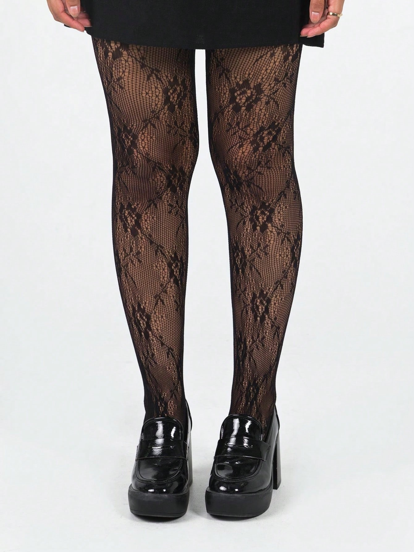 Women's Black Floral Lace Fish - Tights Pantyhose Sheer recensione e prezzo