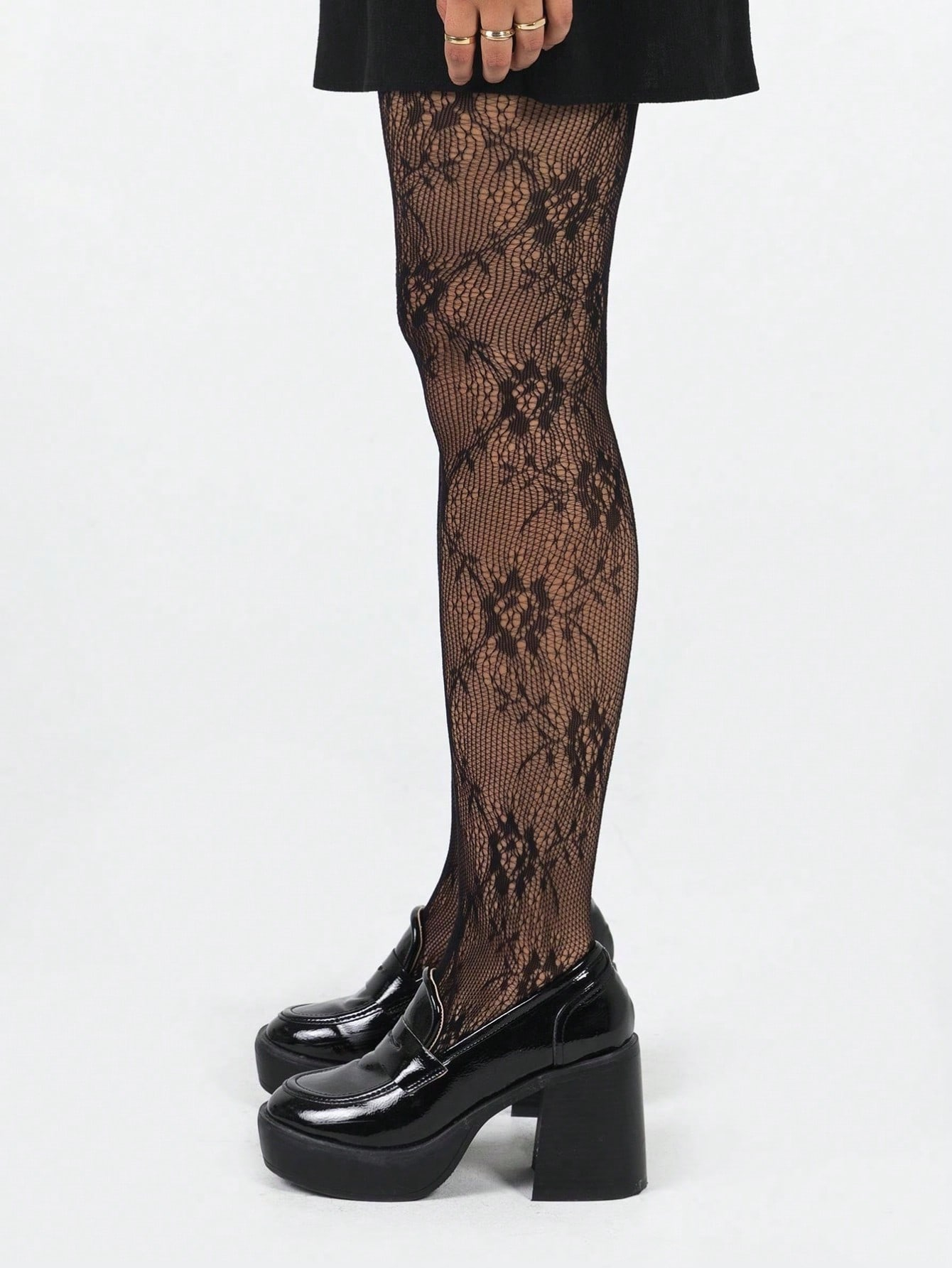 Women's Black Floral Lace Fish - Tights Pantyhose Sheer recensione e prezzo