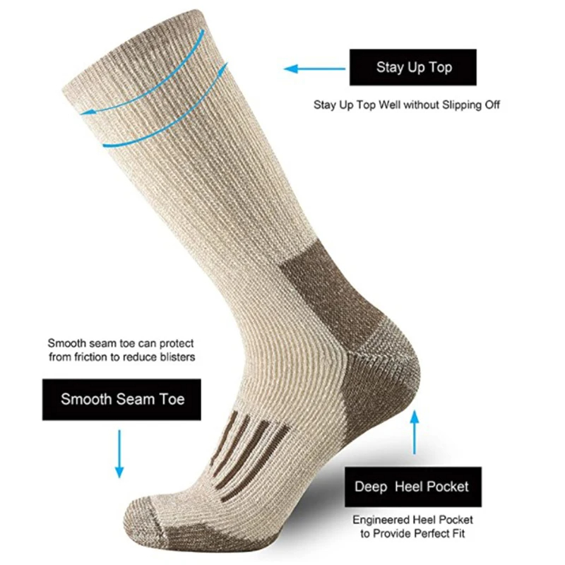 80% Wool Socks Thicken Warm Hi - Wool Hiking Sock recensione e prezzo