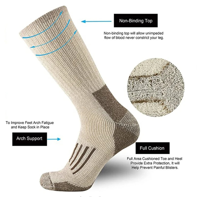 80% Wool Socks Thicken Warm Hi - Wool Hiking Sock recensione e prezzo