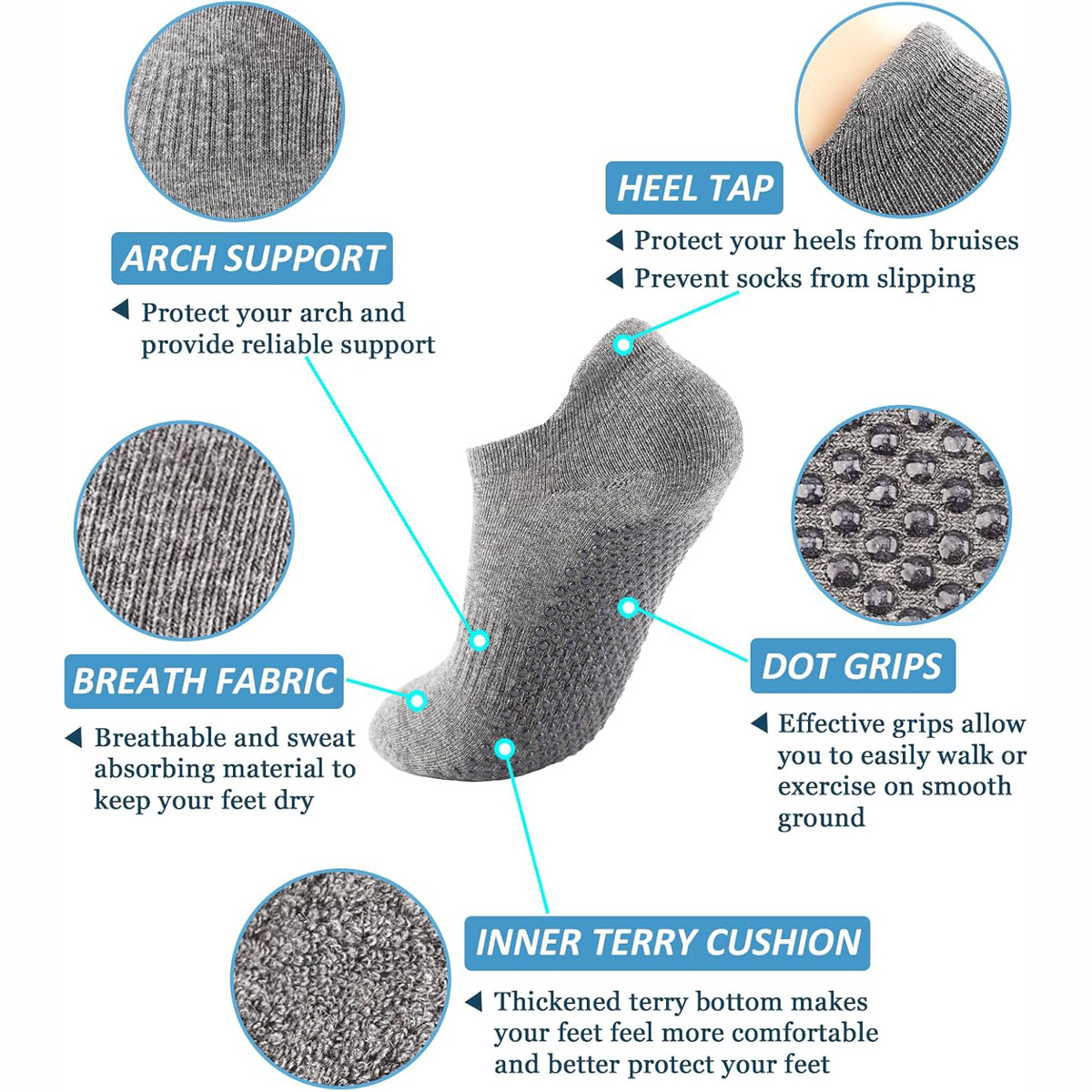 6 Pairs Yoga Socks for Women P - Grip Sock Yoga recensione e prezzo