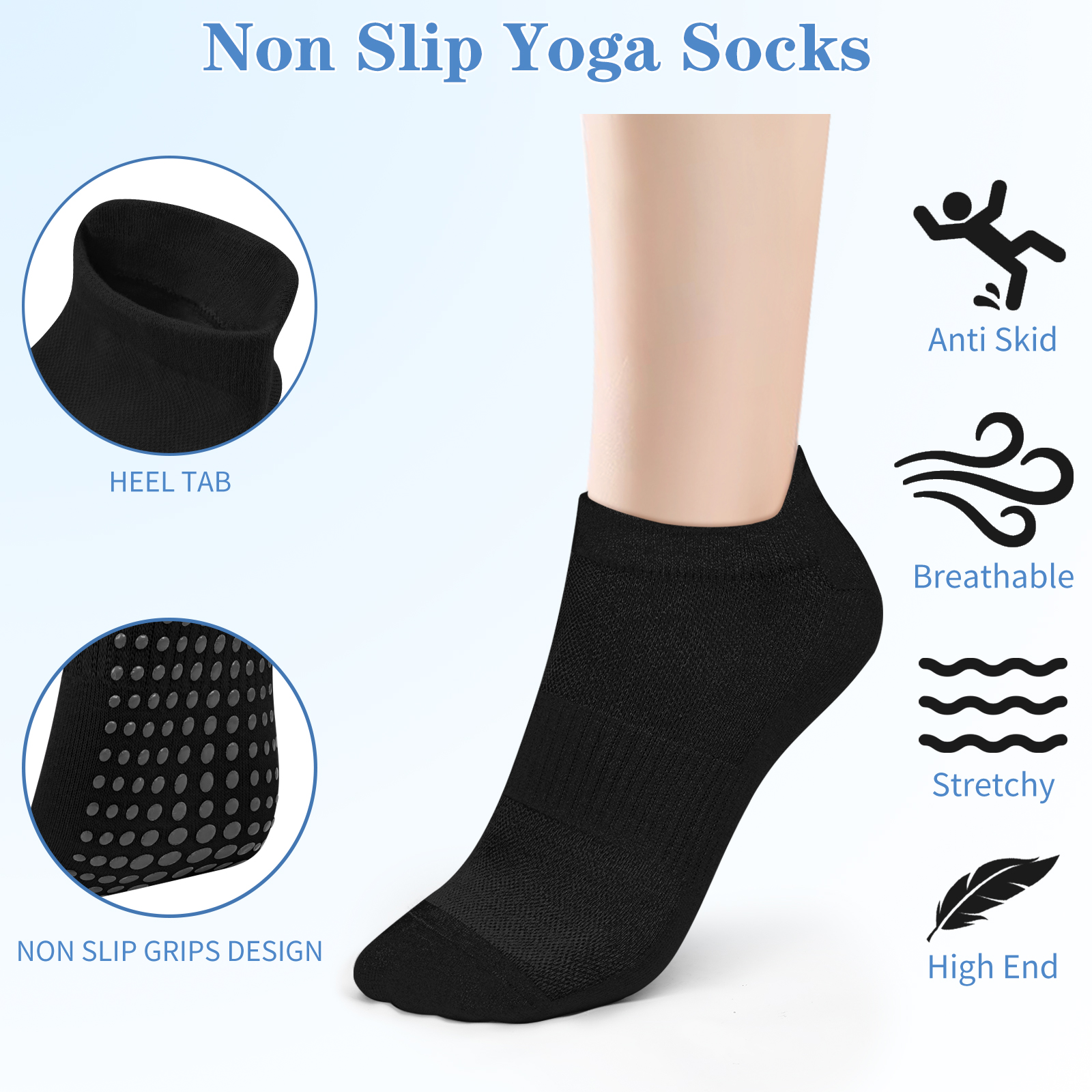 3 Pairs Yoga Socks Women Cotto - No Show Sock Women recensione e prezzo